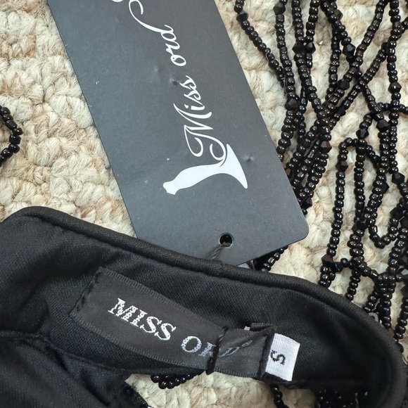 MISS ORD Cold Shoulder Beads Chain Cocktail Dress Size Small.  D46 - Picture 13 of 17
